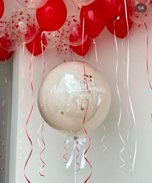 Personalisierter Bubble - Ballon in Ballon - ca. 60cm